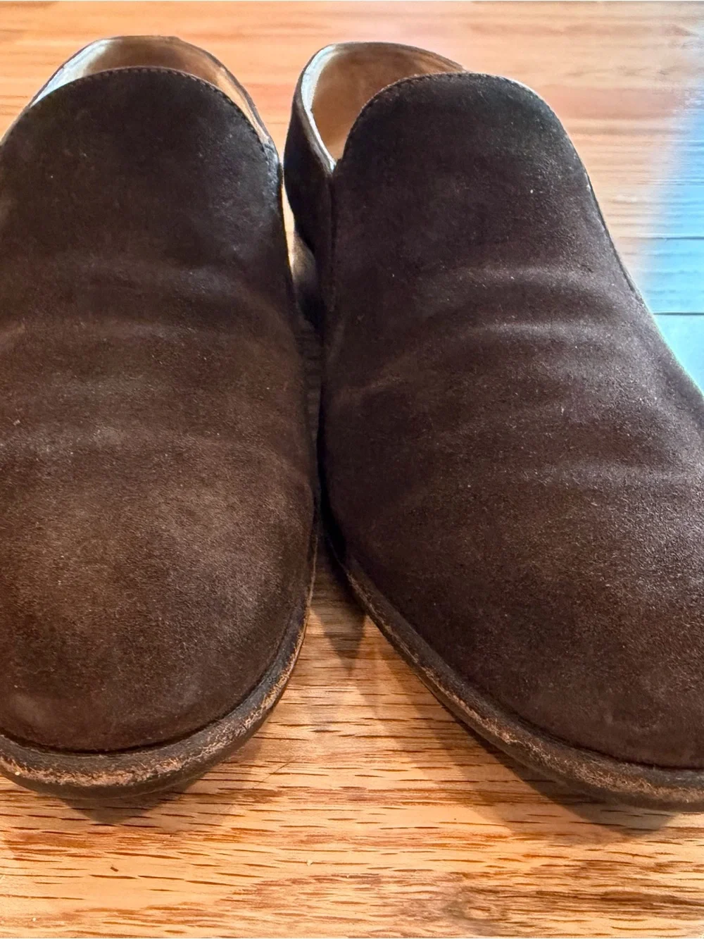 Women's Suede Slip-On Loafers in Dark Brown